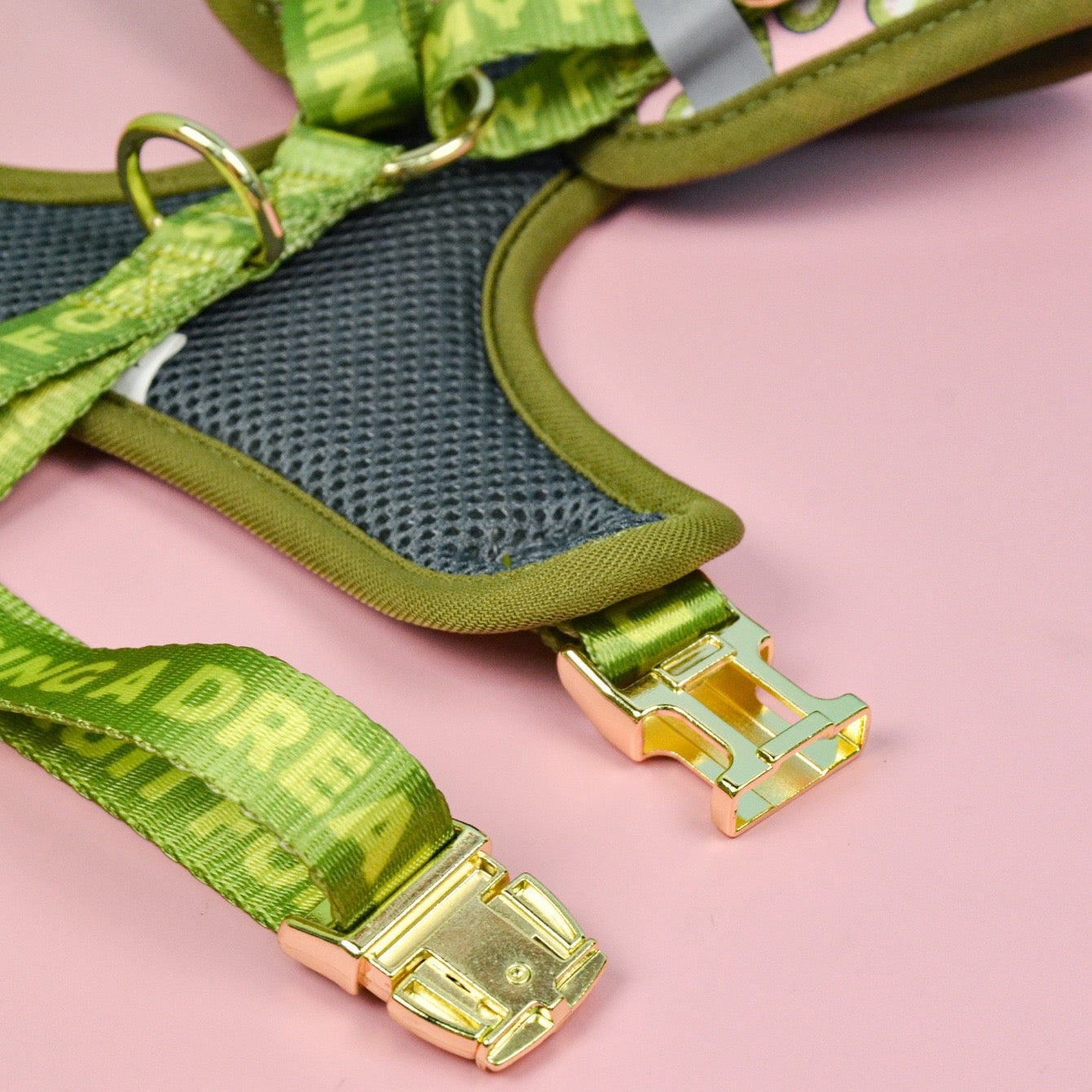 StyleWalk Bloom Series Dog Harness & Leash Set - Pink Avocado