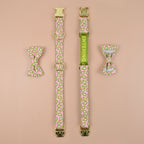 StyleWalk Bloom Series Dog Collar & Leash Set - Expresso