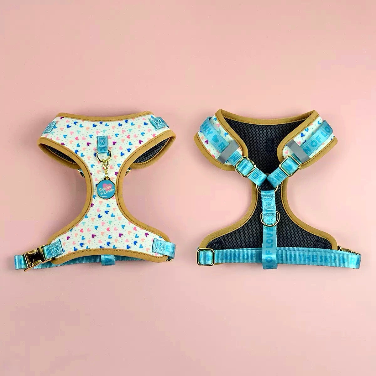 StyleWalk Bloom Series Dog Harness & Leash Set - Rain of Love
