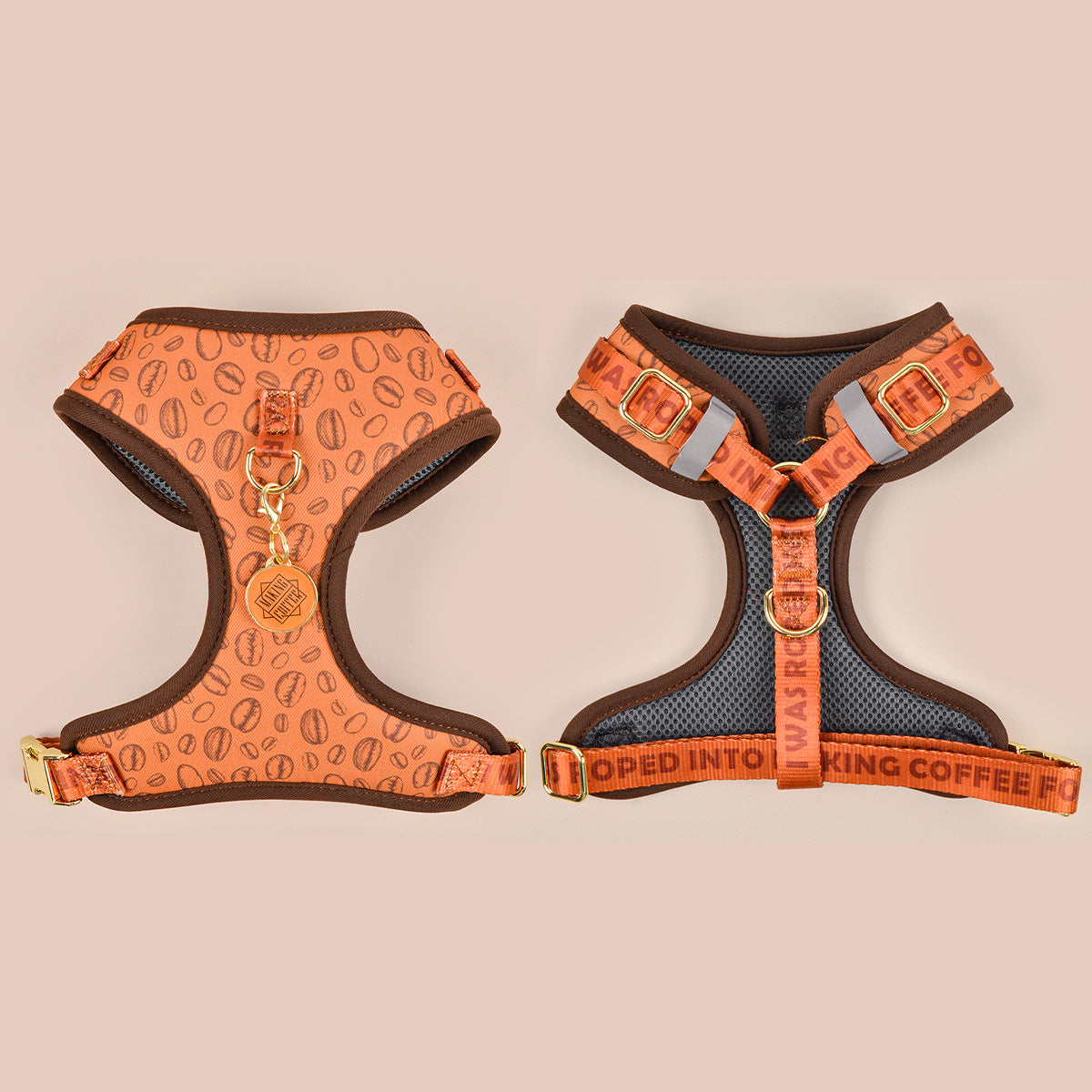 StyleWalk Bloom Series Dog Harness & Leash Set - Expresso